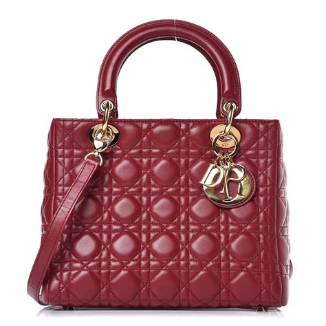 CHRISTIAN DIOR Lambskin Cannage Medium Lady 